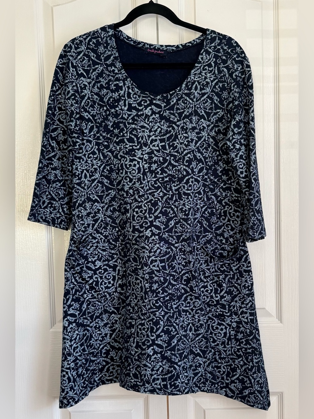 Fresh Produce Dress, Navy and White, Cotton,